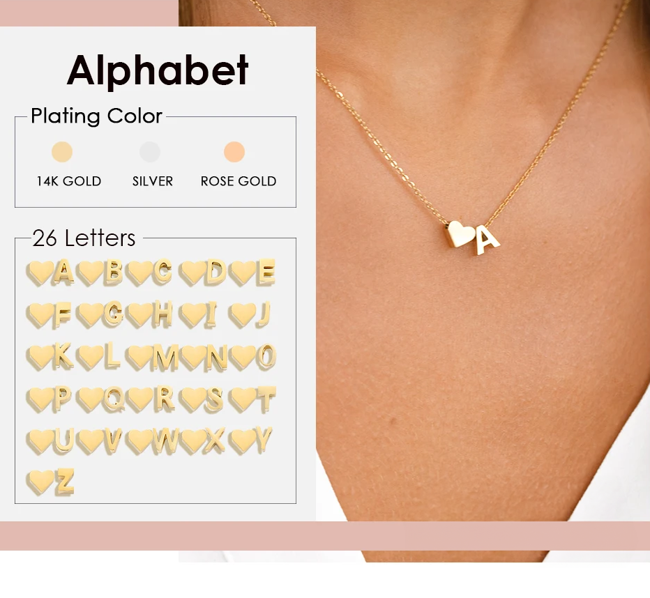 Personalised Initial Necklace with Heart