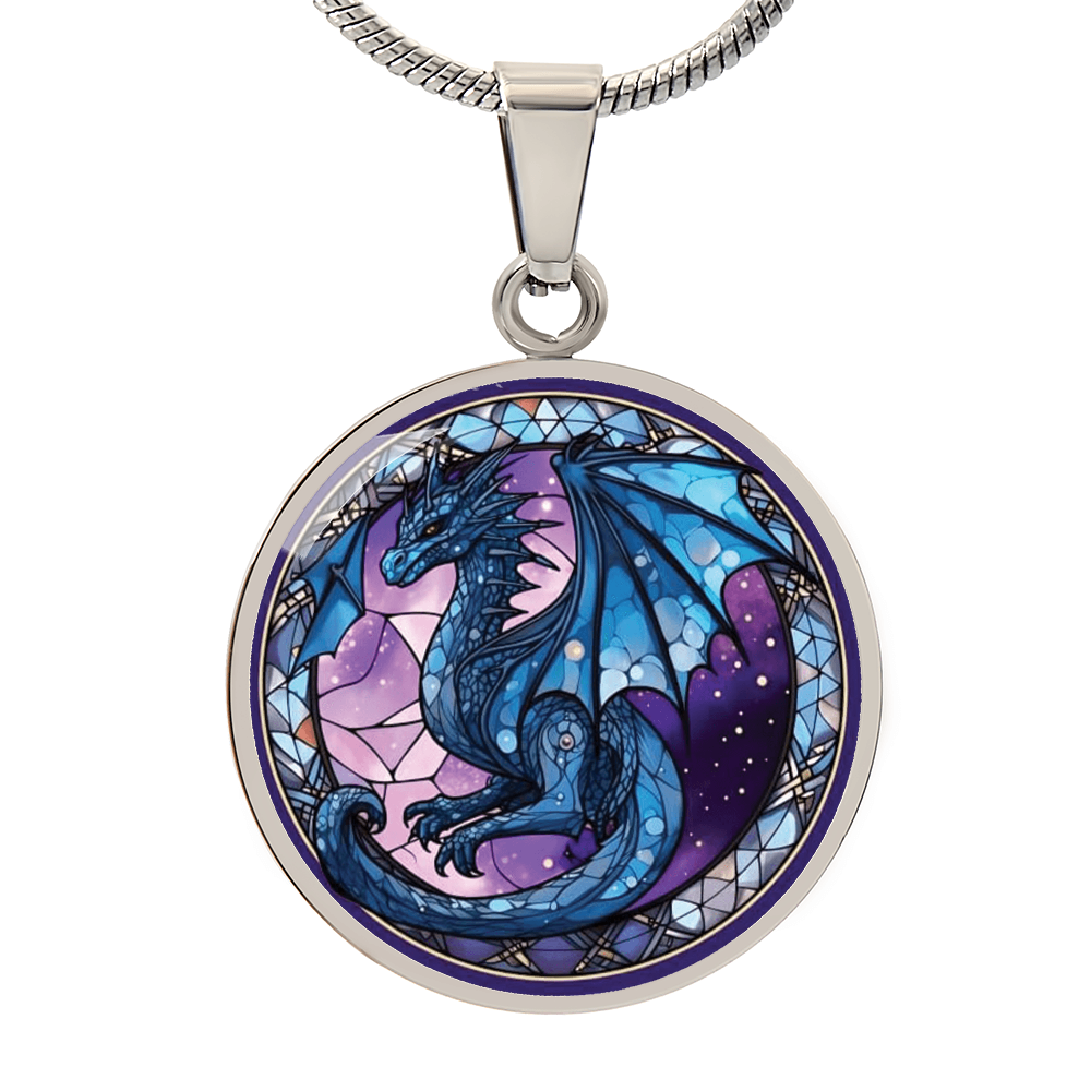 Year of The Dragon Round Pendant Necklace