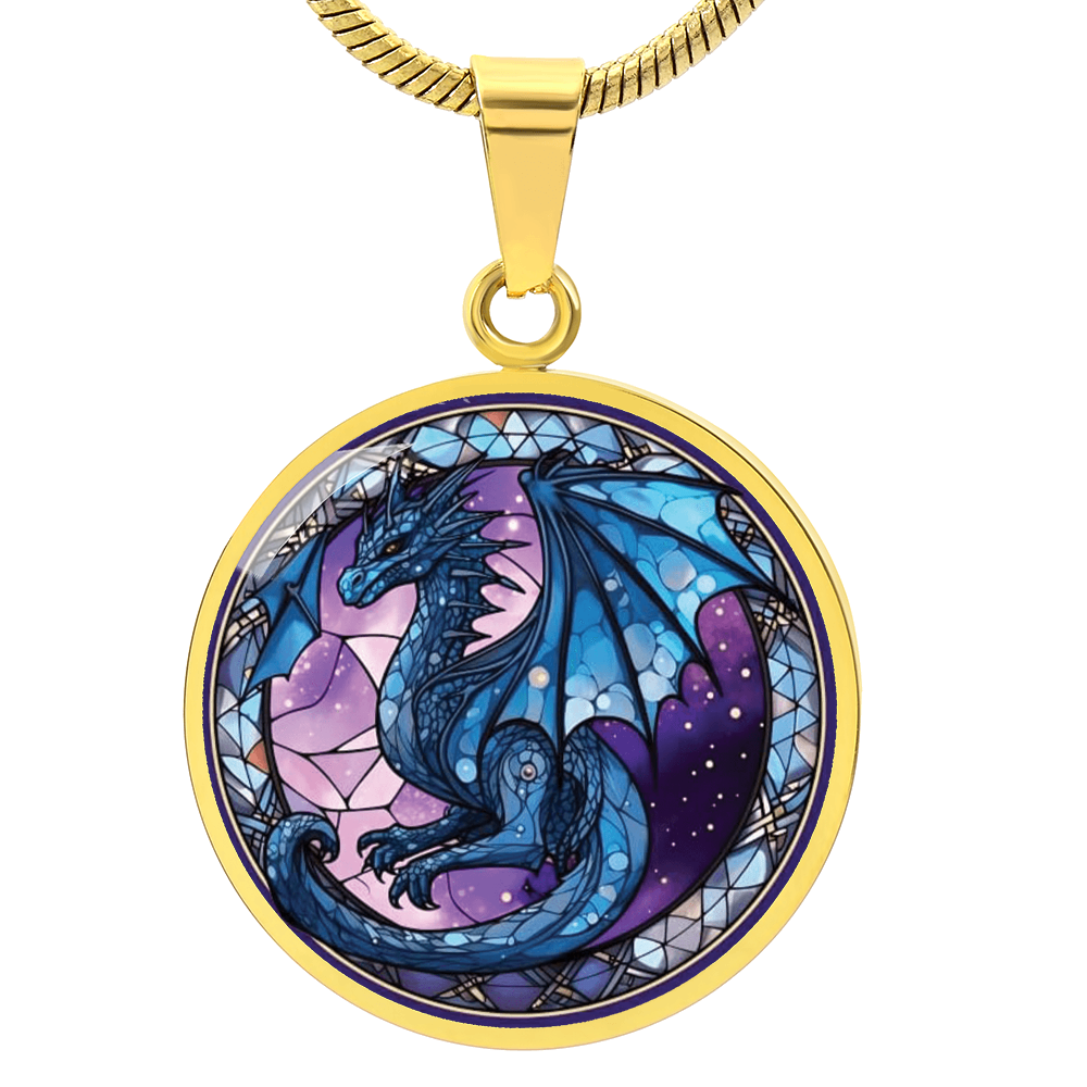 Year of The Dragon Round Pendant Necklace