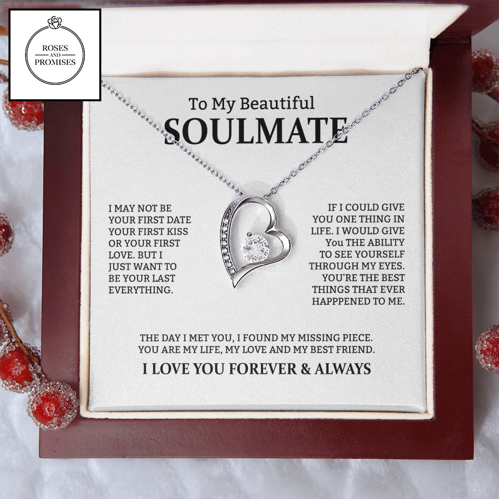 To My Beautiful Soulmate Forever Love Necklace, Gifts for Wife, Gifts for Girlfriend, Anniversary Gift, Birthday Gifts