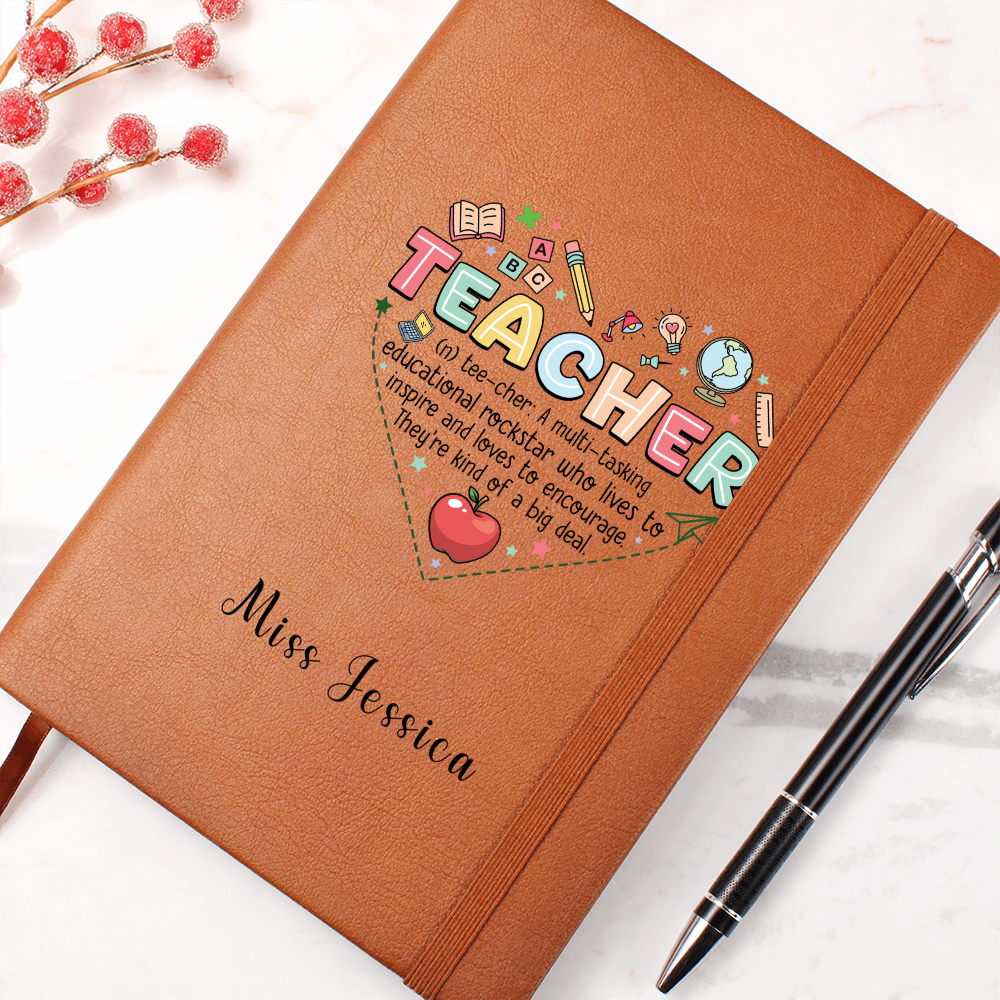 Personalized Journal for Teacher, Teacher Definition Notebook, Teaching Assistant, Gift for My Favourite Teacher, Apple for The Teacher