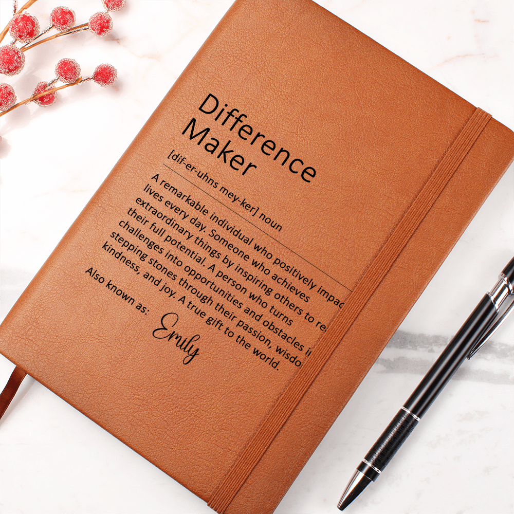 Personalized Difference Maker Journal, Making a Difference Journal, Gift for Mentor Woman, Board of Director Gift