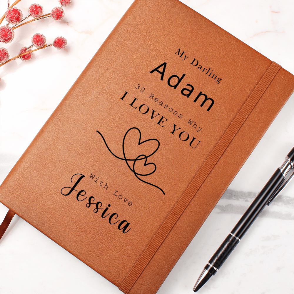 30 Reasons why I Love you, Personalized Journal, Love notes, First Anniversary,  Gift for Boyfriend