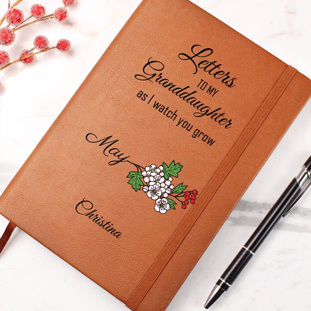 To My Granddaughter Personalized Butterfly Leather Journal, Granddaughter gifts from Grandma, Unique Christmas gift for granddaughter