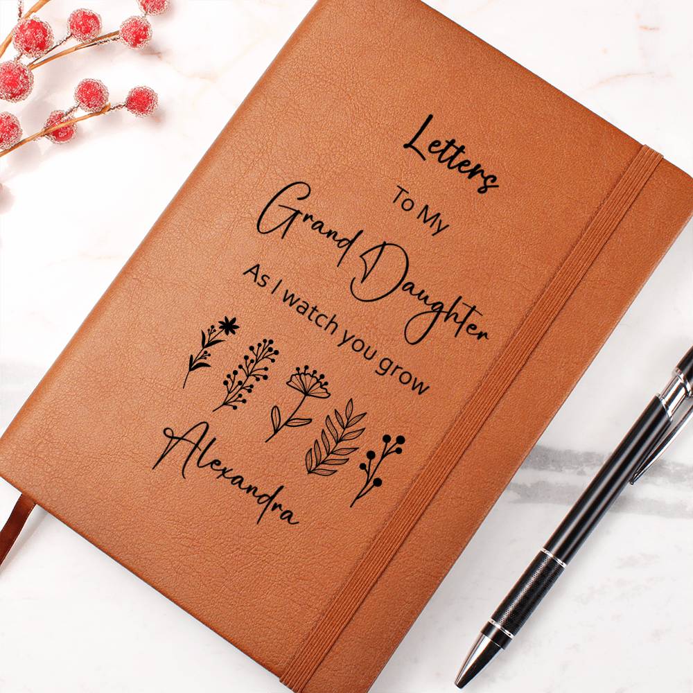To My Granddaughter Personalized Butterfly Leather Journal, Granddaughter gifts from Grandma, Unique Christmas gift for granddaughter