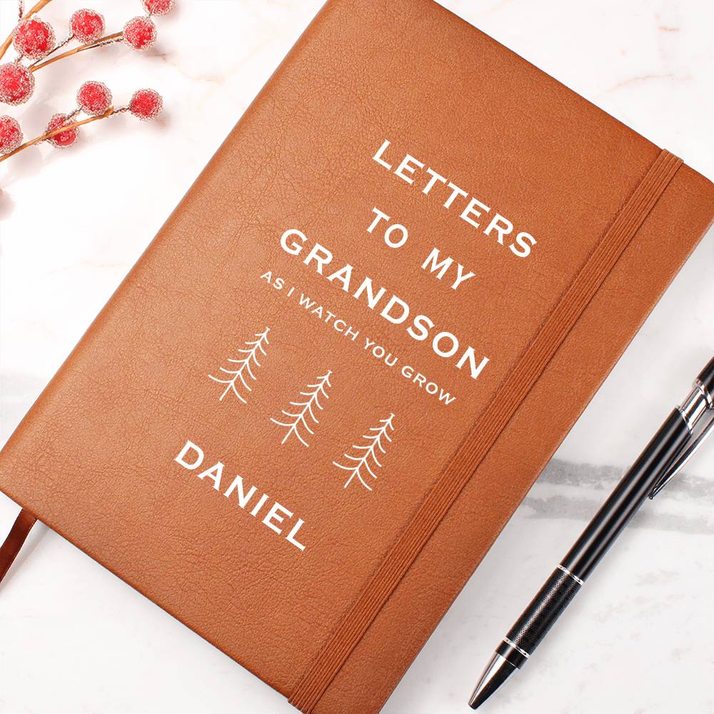 Letters to My Grandson Personalized Leather Journal, Grandma Journal Keepsake, Gift for Grandma, Grandson Gifts, Grandson legacy Journal