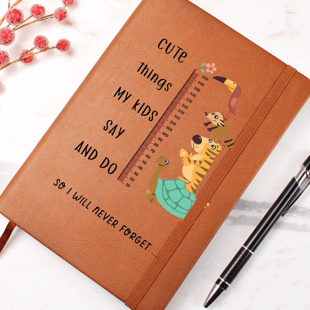 Cute Things My kids Say and Do Keepsake leather Journal for mom,  Letters to my Kids, Mom Journal Gift, Kids memory Book, As I watch you grow