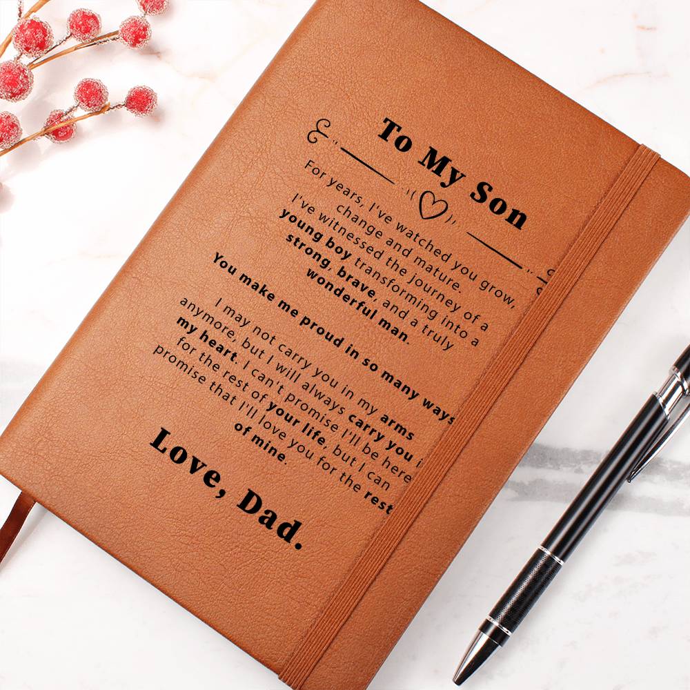 Personalized Son Leather Journal,To My Son Christmas Gift from Dad, Son Birthday Gift from Mom, Son Graduation Gifts, Wedding Gift for Son