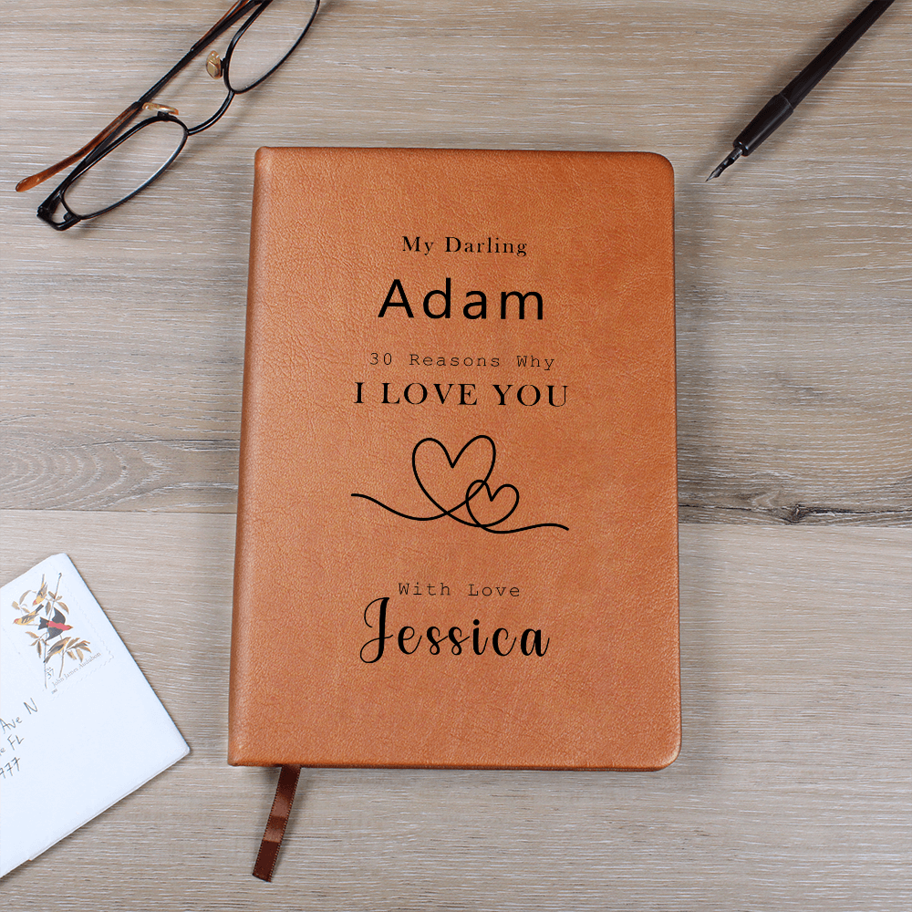 30 Reasons why I Love you, Personalized Journal, Love notes, First Anniversary,  Gift for Boyfriend