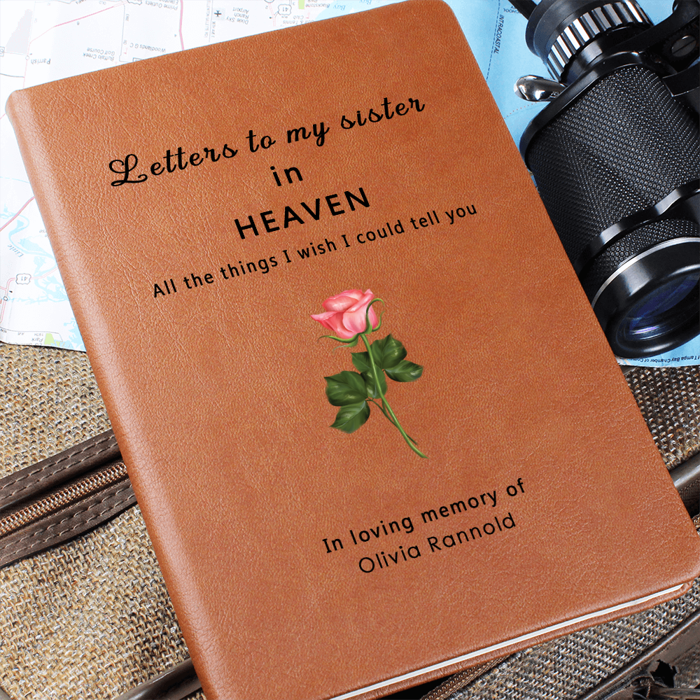 Letters to my Sister in Heaven Journal, Memorial Journal, Personalized Notebook, Custom Journal, Gift Idea