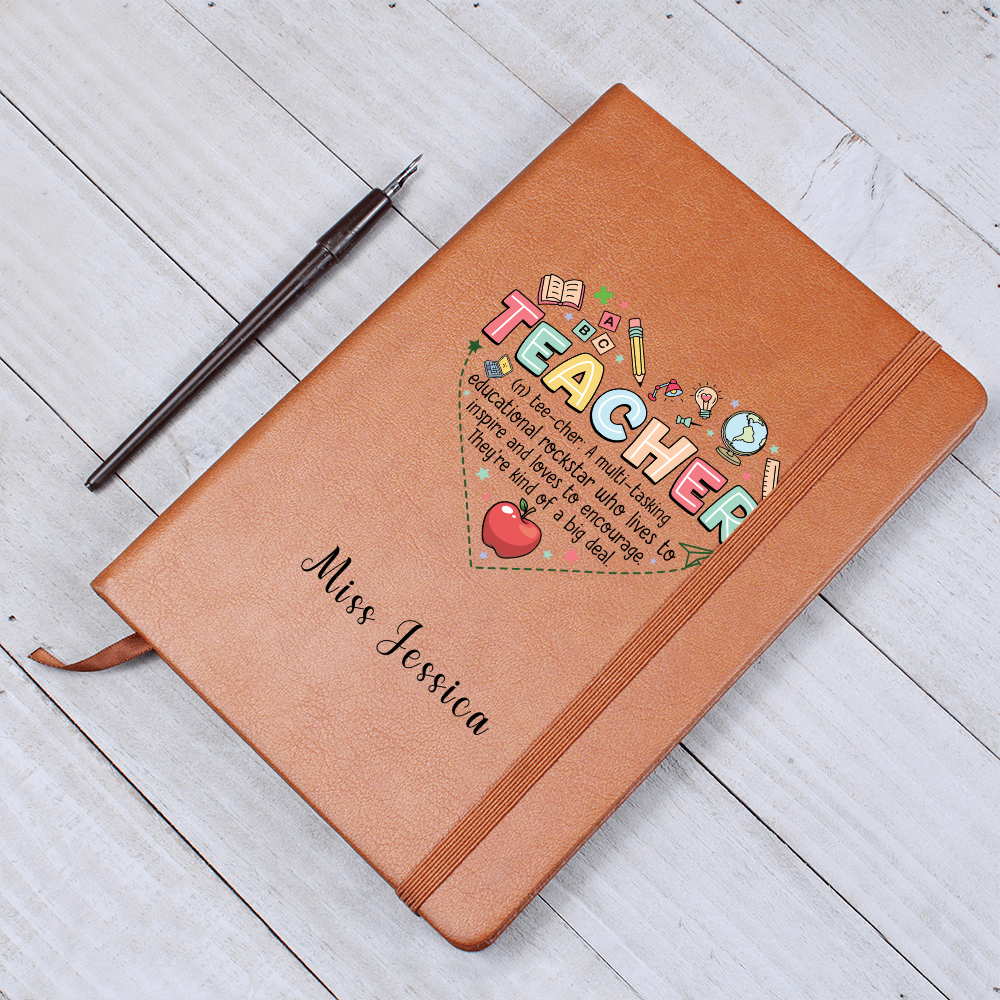 Personalized Journal for Teacher, Teacher Definition Notebook, Teaching Assistant, Gift for My Favourite Teacher, Apple for The Teacher