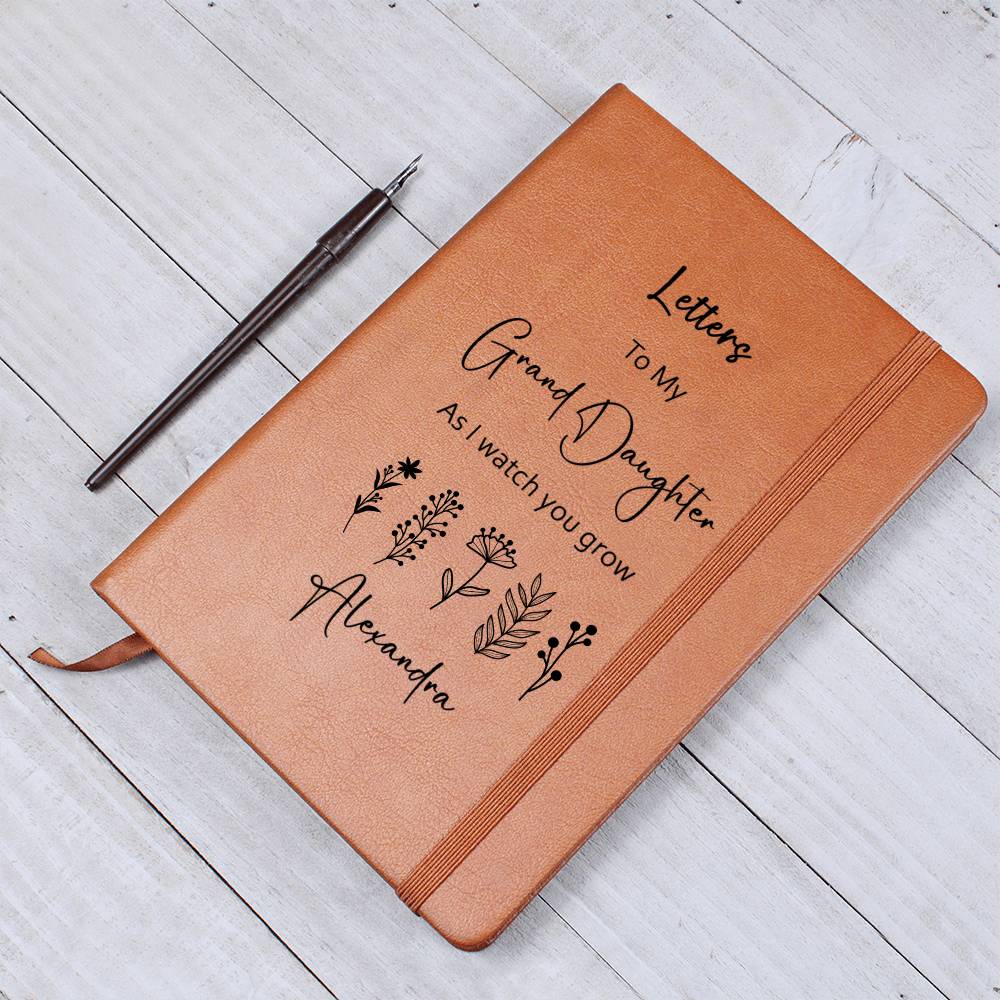 To My Granddaughter Personalized Butterfly Leather Journal, Granddaughter gifts from Grandma, Unique Christmas gift for granddaughter