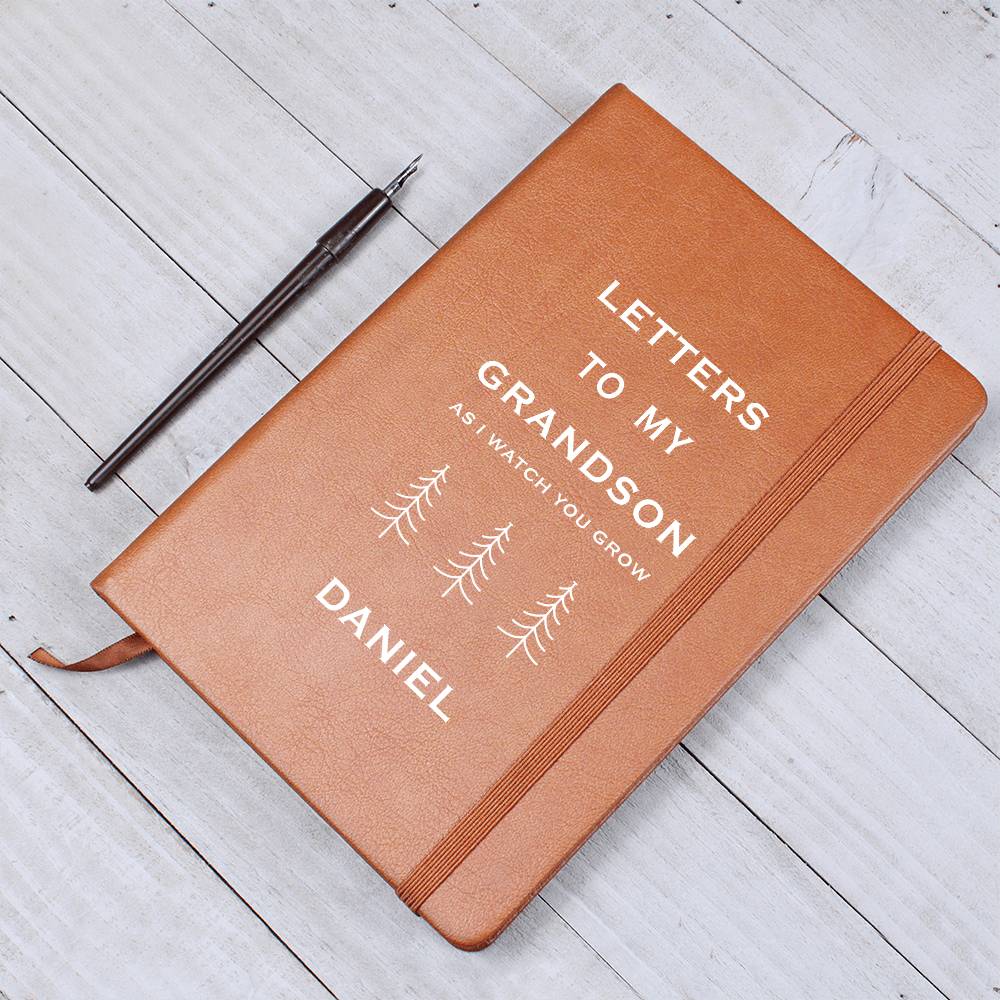 Letters to My Grandson Personalized Leather Journal, Grandma Journal Keepsake, Gift for Grandma, Grandson Gifts, Grandson legacy Journal