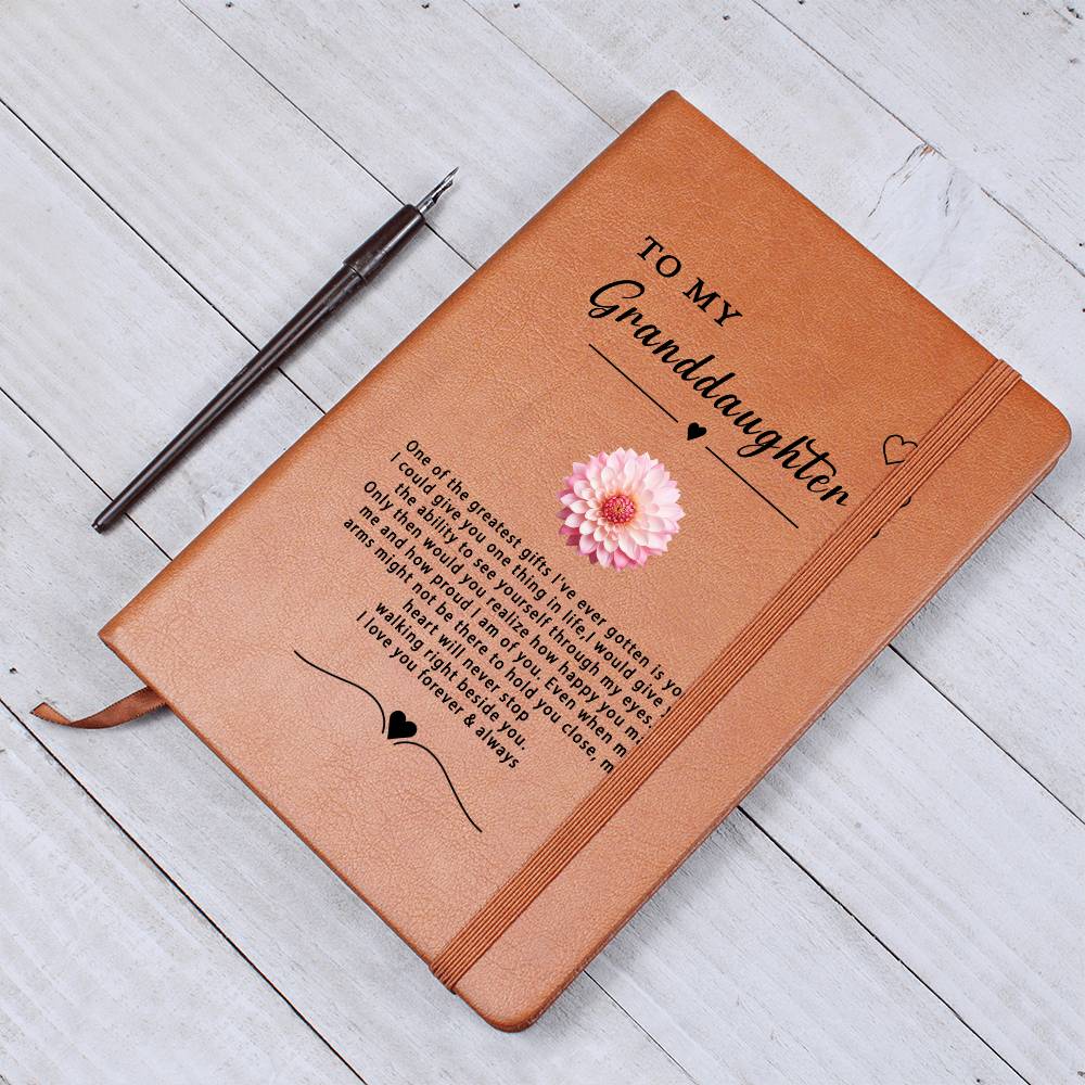 Personalized Granddaughter Vegan Leather Journal, Graduation Gift for Granddaughter,Gifts from Grandma Keepsake Journal, From Godmother