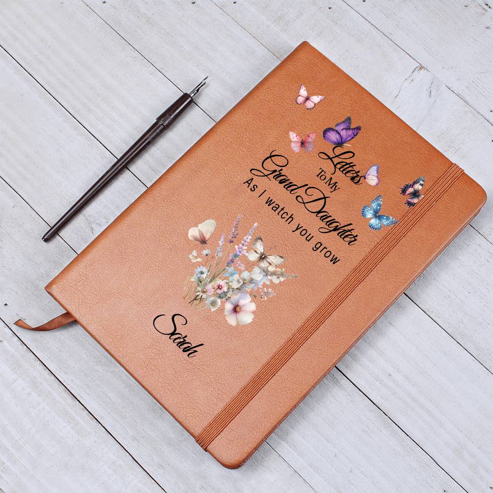 To My Granddaughter Personalized Leather Journal, Granddaughter gifts from Grandma, Unique Christmas gift for granddaughter| Gift from Nana