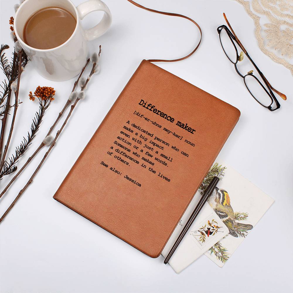 Custom Difference Maker Journal Vegan Leather Journal