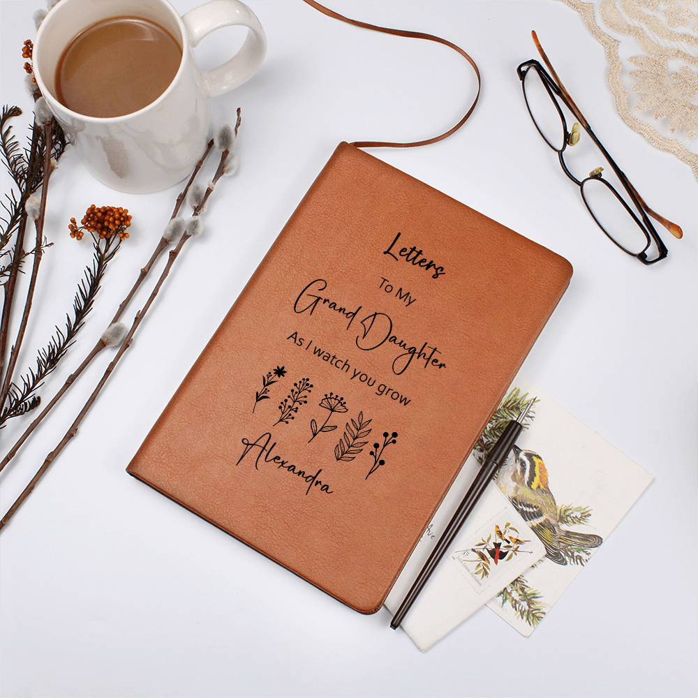 To My Granddaughter Personalized Butterfly Leather Journal, Granddaughter gifts from Grandma, Unique Christmas gift for granddaughter