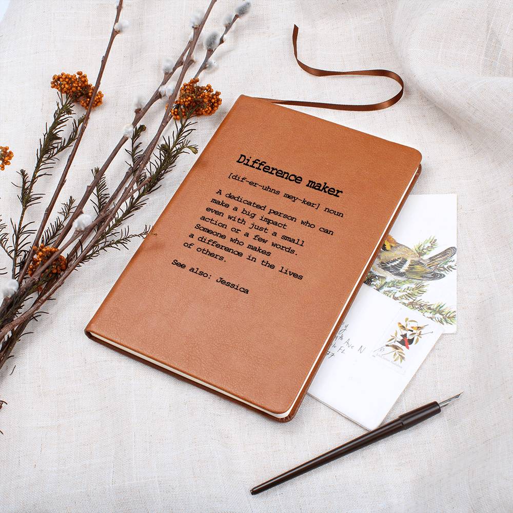 Custom Difference Maker Journal Vegan Leather Journal