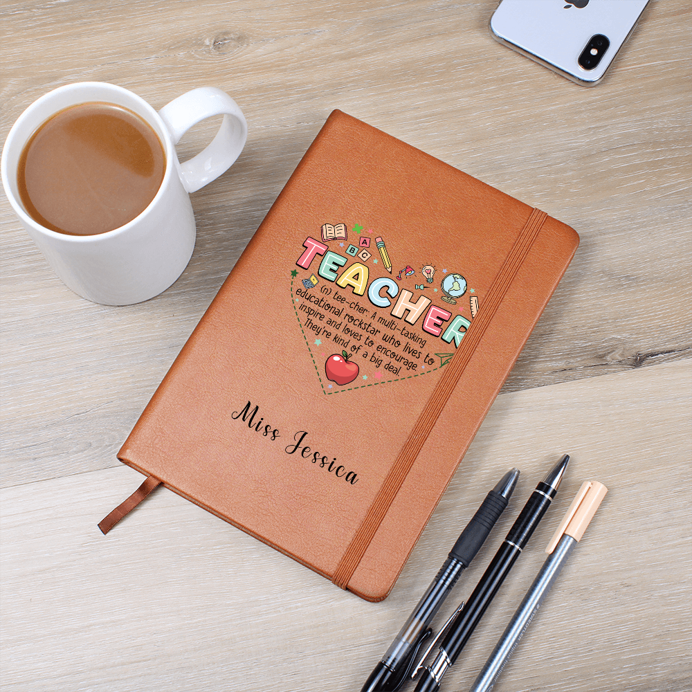 Personalized Journal for Teacher, Teacher Definition Notebook, Teaching Assistant, Gift for My Favourite Teacher, Apple for The Teacher