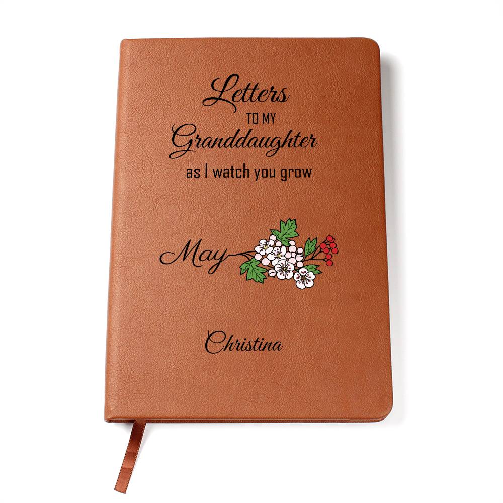 To My Granddaughter Personalized Butterfly Leather Journal, Granddaughter gifts from Grandma, Unique Christmas gift for granddaughter