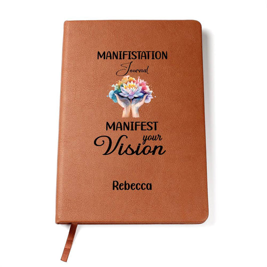 Personalized Manifestation Journal, A5 Vegan Leather Journal, Personalized Journal, Inspirational Gifts, Custom Name Notebook