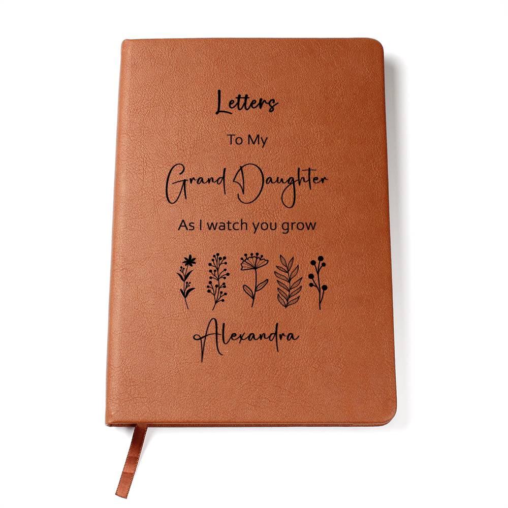 To My Granddaughter Personalized Butterfly Leather Journal, Granddaughter gifts from Grandma, Unique Christmas gift for granddaughter