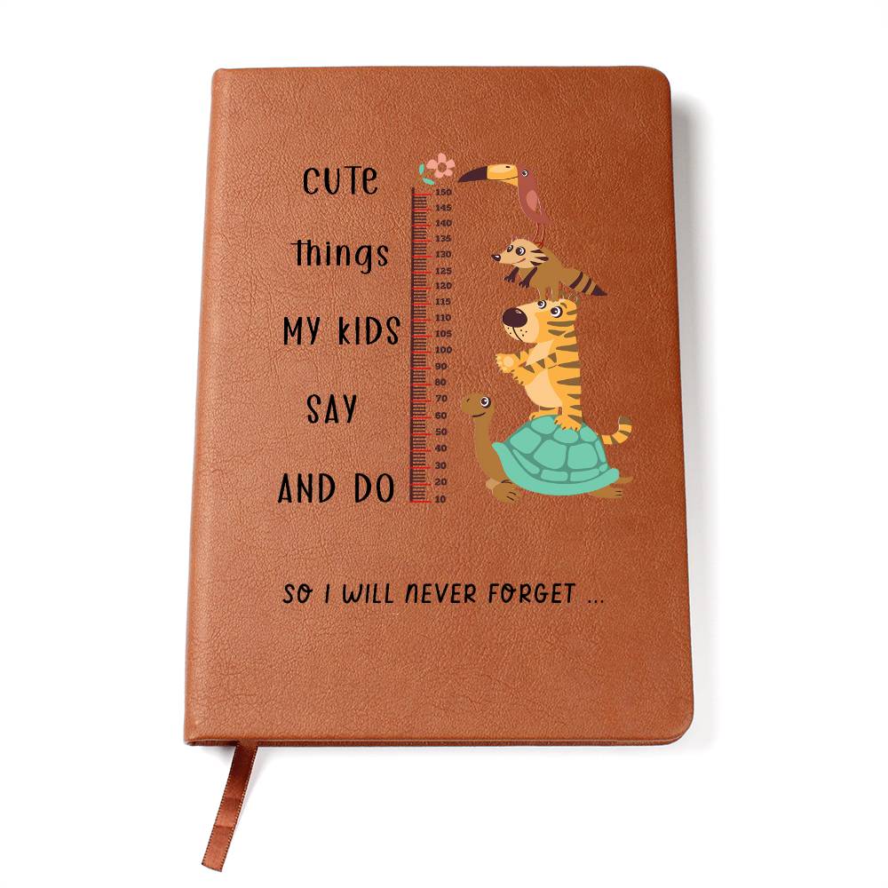 Cute Things My kids Say and Do Keepsake leather Journal for mom,  Letters to my Kids, Mom Journal Gift, Kids memory Book, As I watch you grow