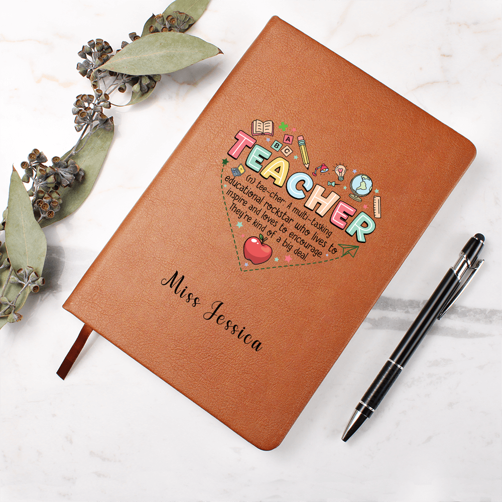 Personalized Journal for Teacher, Teacher Definition Notebook, Teaching Assistant, Gift for My Favourite Teacher, Apple for The Teacher