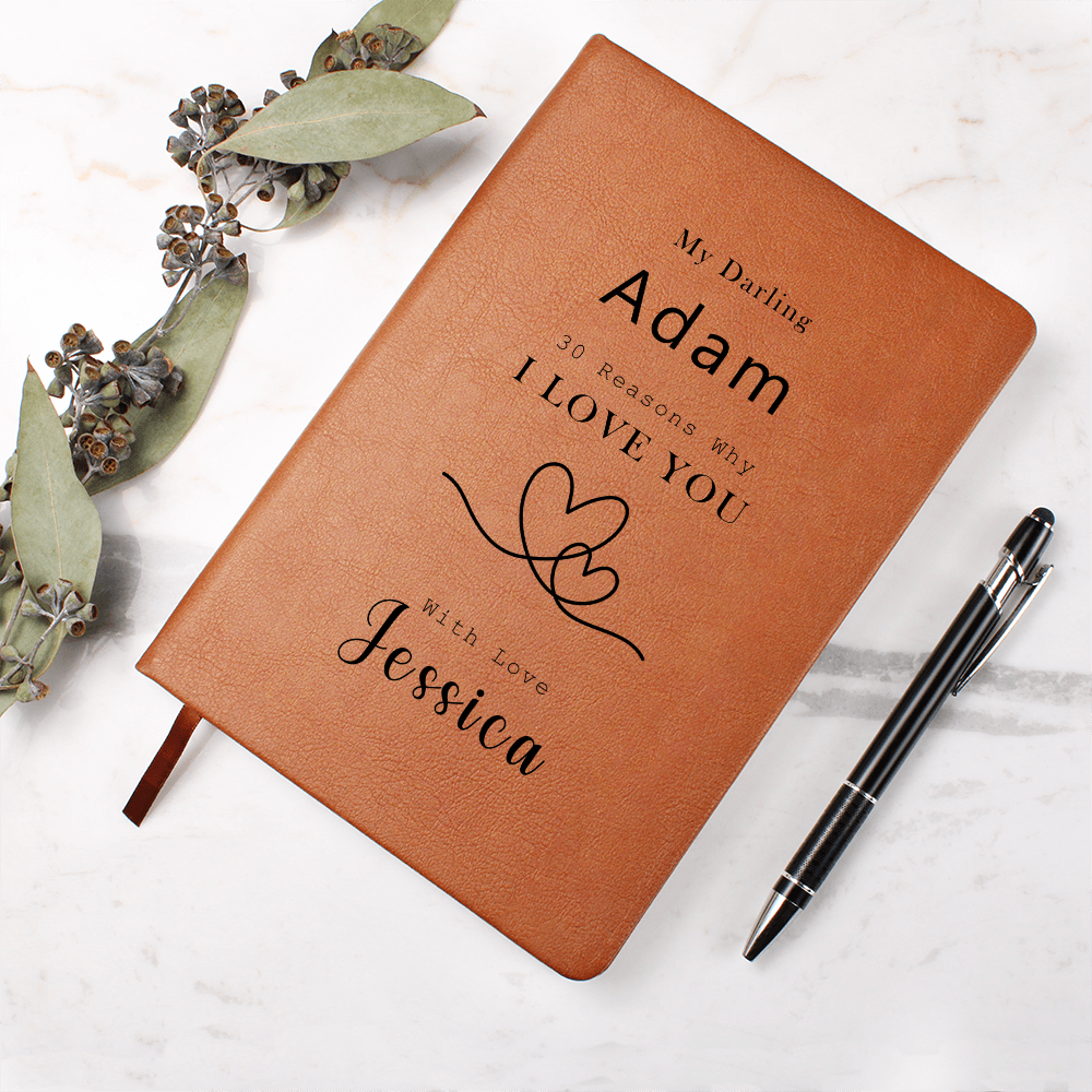 30 Reasons why I Love you, Personalized Journal, Love notes, First Anniversary,  Gift for Boyfriend