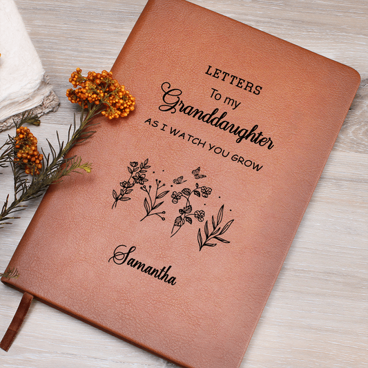 Letters To My Granddaughter Journal- Personalized Message Journal from Grandma, Personalized Gift for Granddaughter Journal, Custom Journal