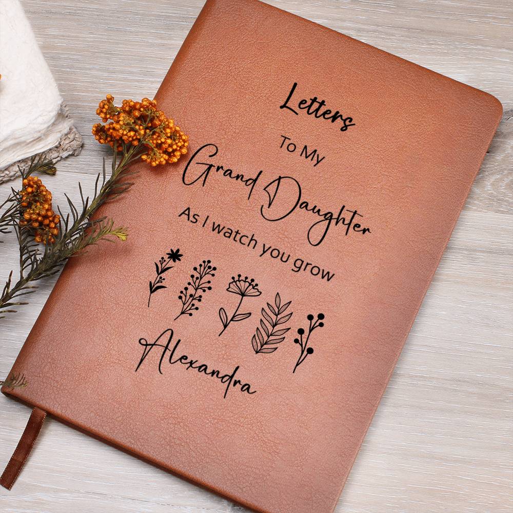 To My Granddaughter Personalized Butterfly Leather Journal, Granddaughter gifts from Grandma, Unique Christmas gift for granddaughter