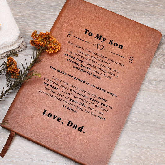 Personalized Son Leather Journal, Son Birthday Gift from Mom, Son Graduation Gifts, Wedding Gift for Son, To My Son Christmas Gift from Dad