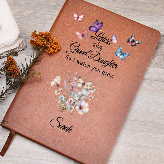 To My Granddaughter Personalized Leather Journal, Granddaughter gifts from Grandma, Unique Christmas gift for granddaughter| Gift from Nana