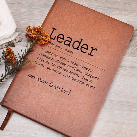 Custom Leader Definition Journal, Mentor Appreciation Gift, Office manager Gift|Personalized Gift For Boss, Retirement Gift|Employer Journal