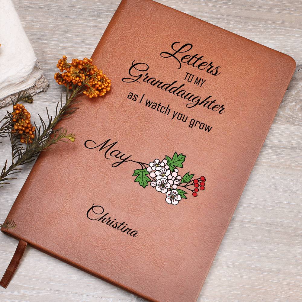 To My Granddaughter Personalized Butterfly Leather Journal, Granddaughter gifts from Grandma, Unique Christmas gift for granddaughter