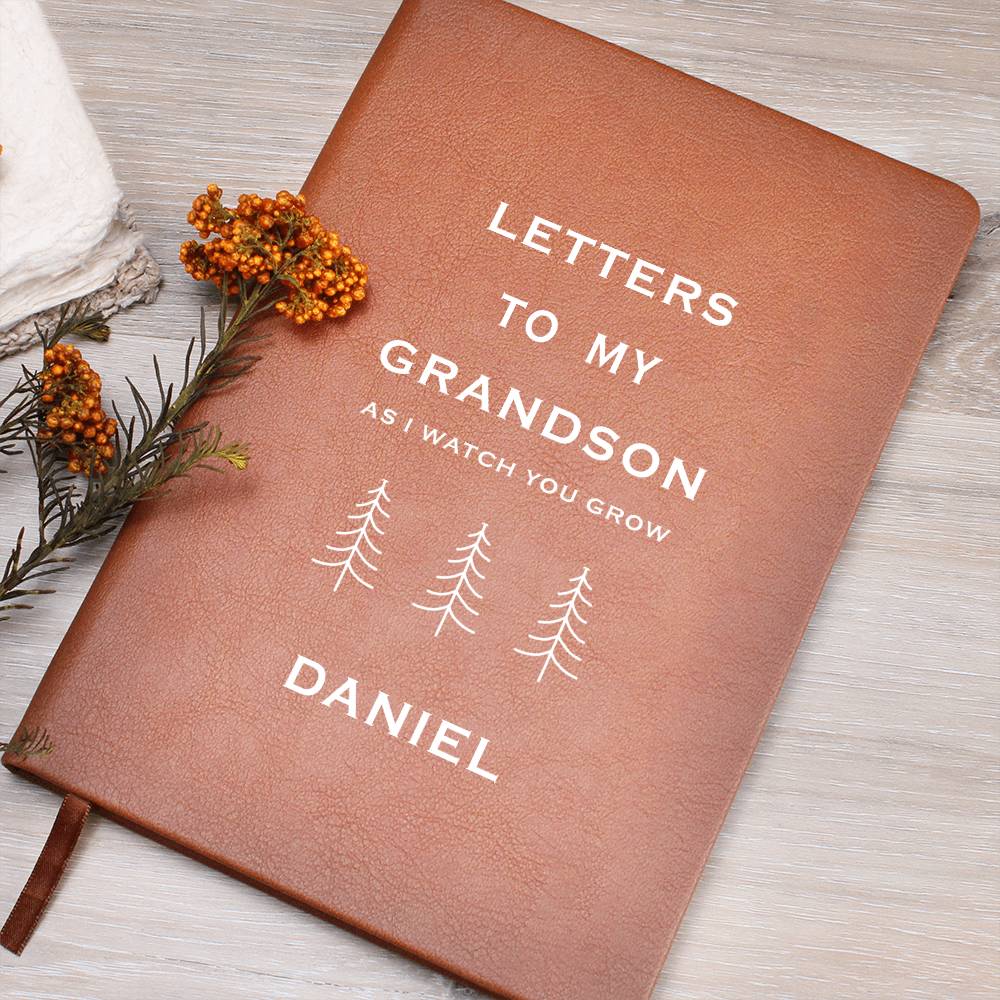 Letters to My Grandson Personalized Leather Journal, Grandma Journal Keepsake, Gift for Grandma, Grandson Gifts, Grandson legacy Journal