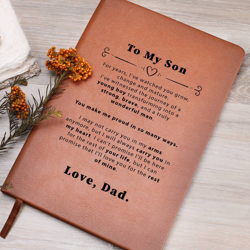 Personalized Son Leather Journal,To My Son Christmas Gift from Dad, Son Birthday Gift from Mom, Son Graduation Gifts, Wedding Gift for Son