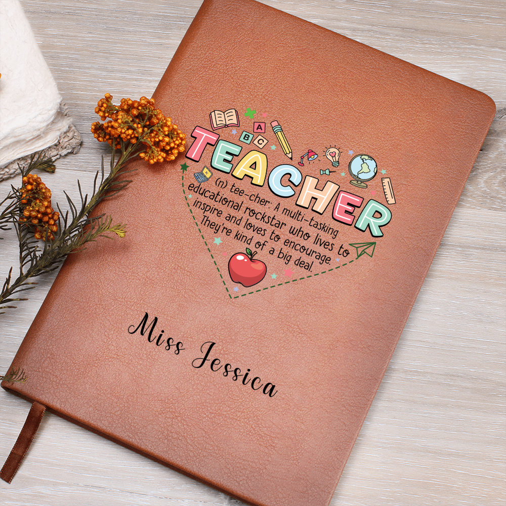 Personalized Journal for Teacher, Teacher Definition Notebook, Teaching Assistant, Gift for My Favourite Teacher, Apple for The Teacher