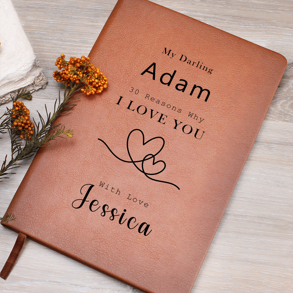 30 Reasons why I Love you, Personalized Journal, Love notes, First Anniversary,  Gift for Boyfriend