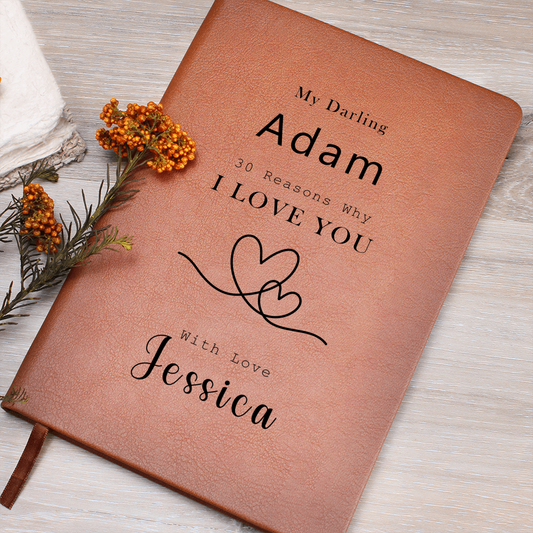 30 Reasons why I Love you, Personalized Journal, Love notes, First Anniversary,  Gift for Boyfriend