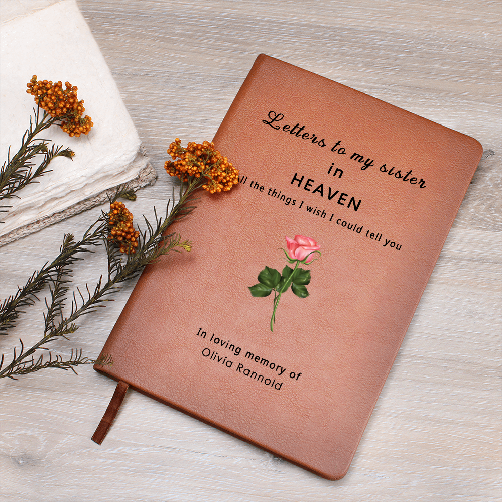 Letters to my Sister in Heaven Journal, Memorial Journal, Personalized Notebook, Custom Journal, Gift Idea