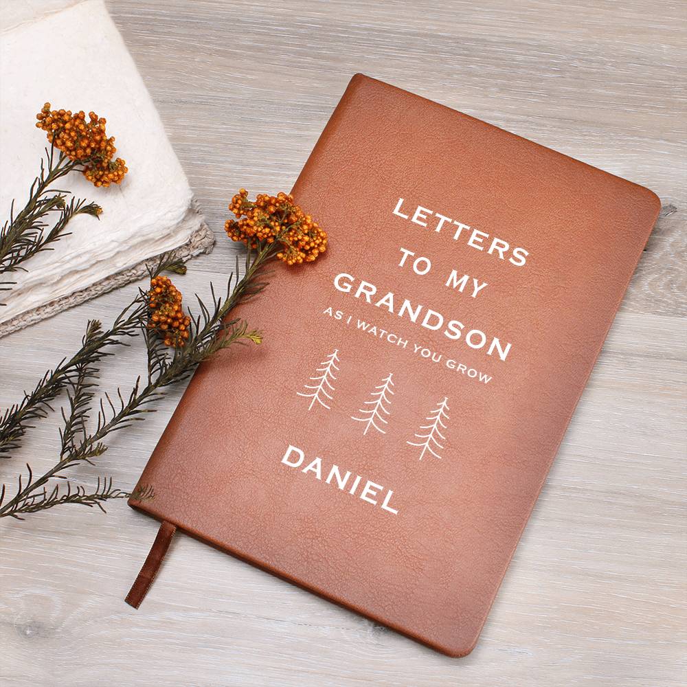 Letters to My Grandson Personalized Leather Journal, Grandma Journal Keepsake, Gift for Grandma, Grandson Gifts, Grandson legacy Journal