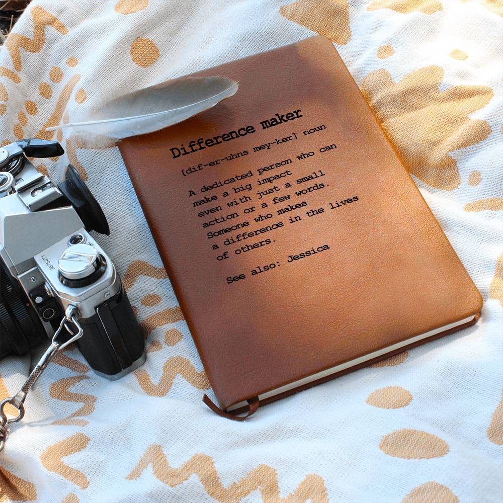 Custom Difference Maker Journal Vegan Leather Journal