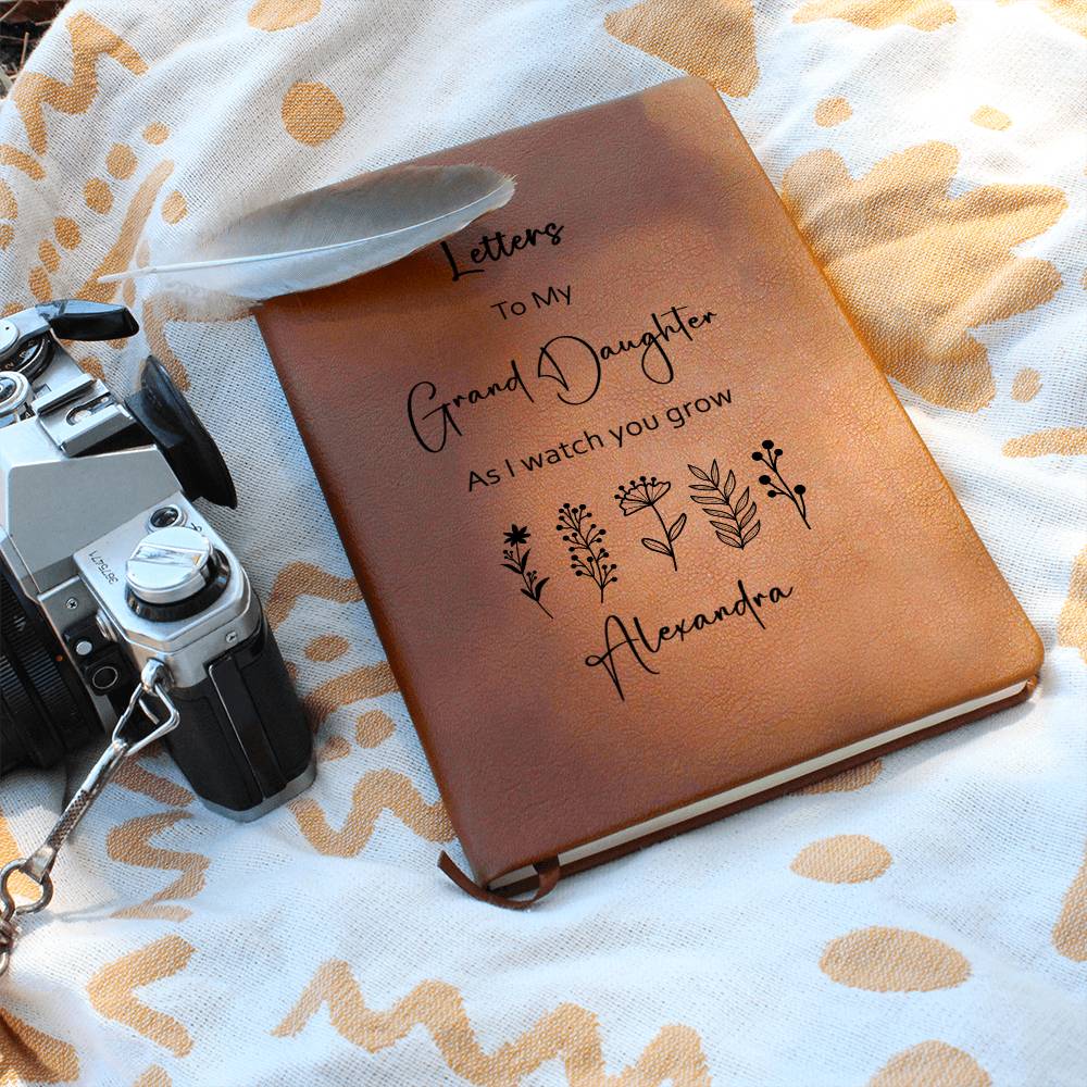 To My Granddaughter Personalized Butterfly Leather Journal, Granddaughter gifts from Grandma, Unique Christmas gift for granddaughter