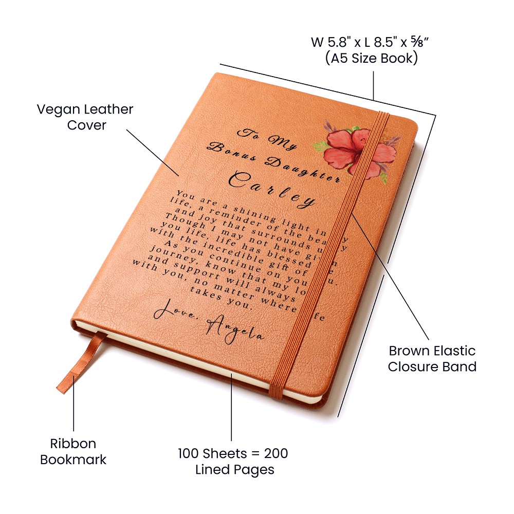 Journal to Bonus Daughter, Personalized Daughter Journals, Bonus Daughter Journal