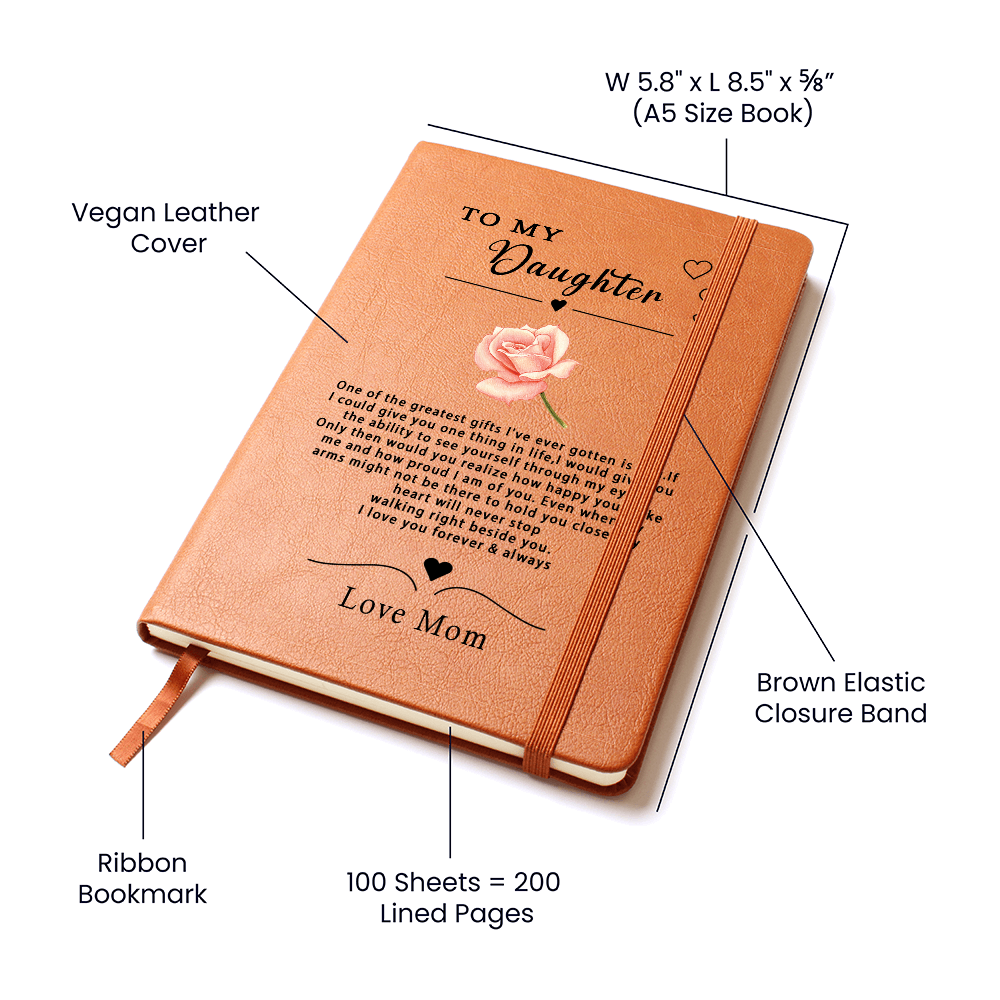 To My Daughter Personalized Journal, Custom Journal, Gift for Daughter, Gift From Mom, Gift from Dad, Birthday Gift for Daughter