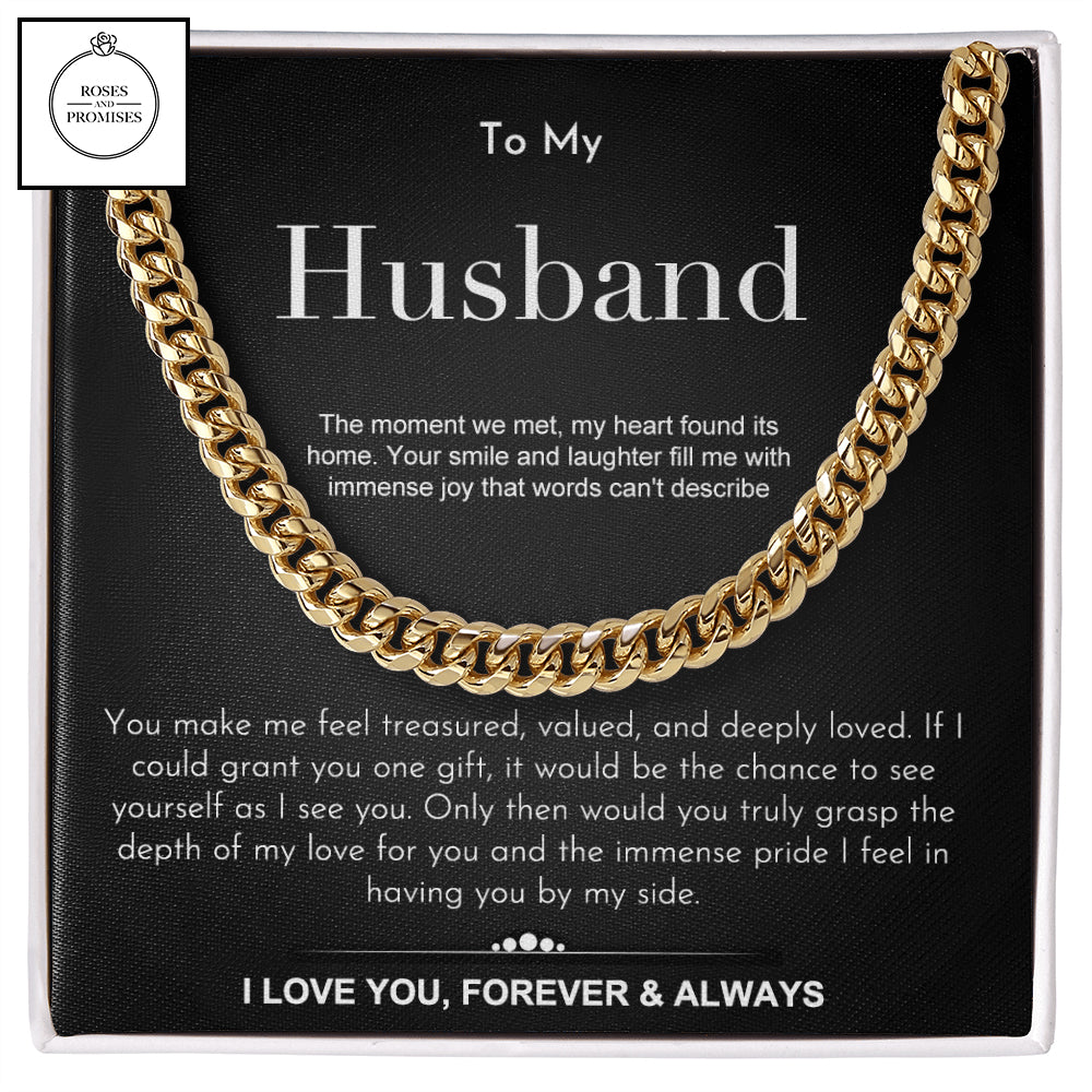 To My Husband Cuban Link Chain Necklace