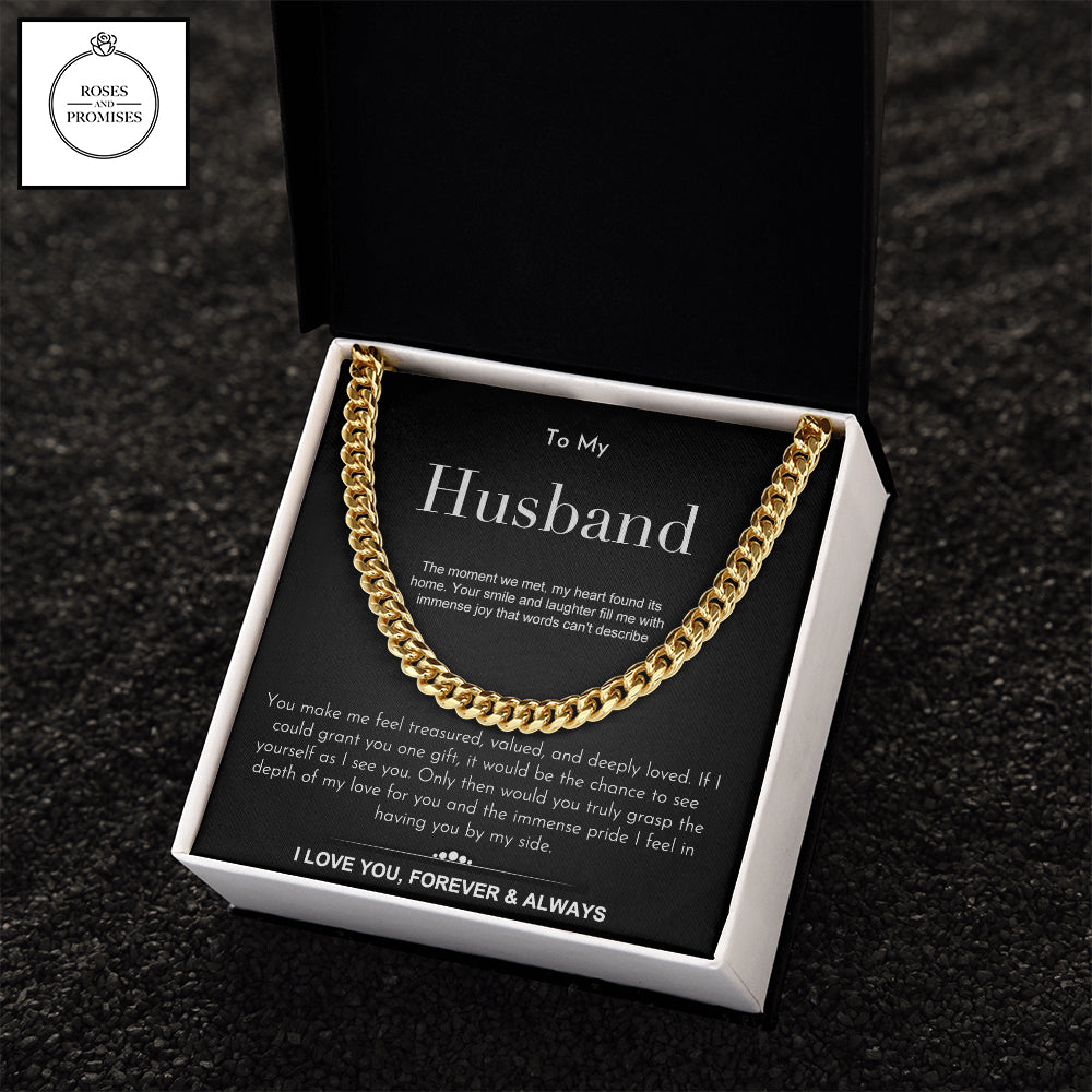 To My Husband Cuban Link Chain Necklace
