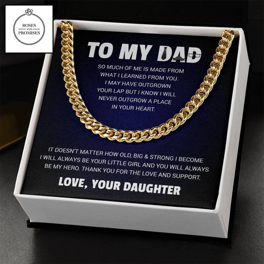 To My Dad Cuban Link Chain