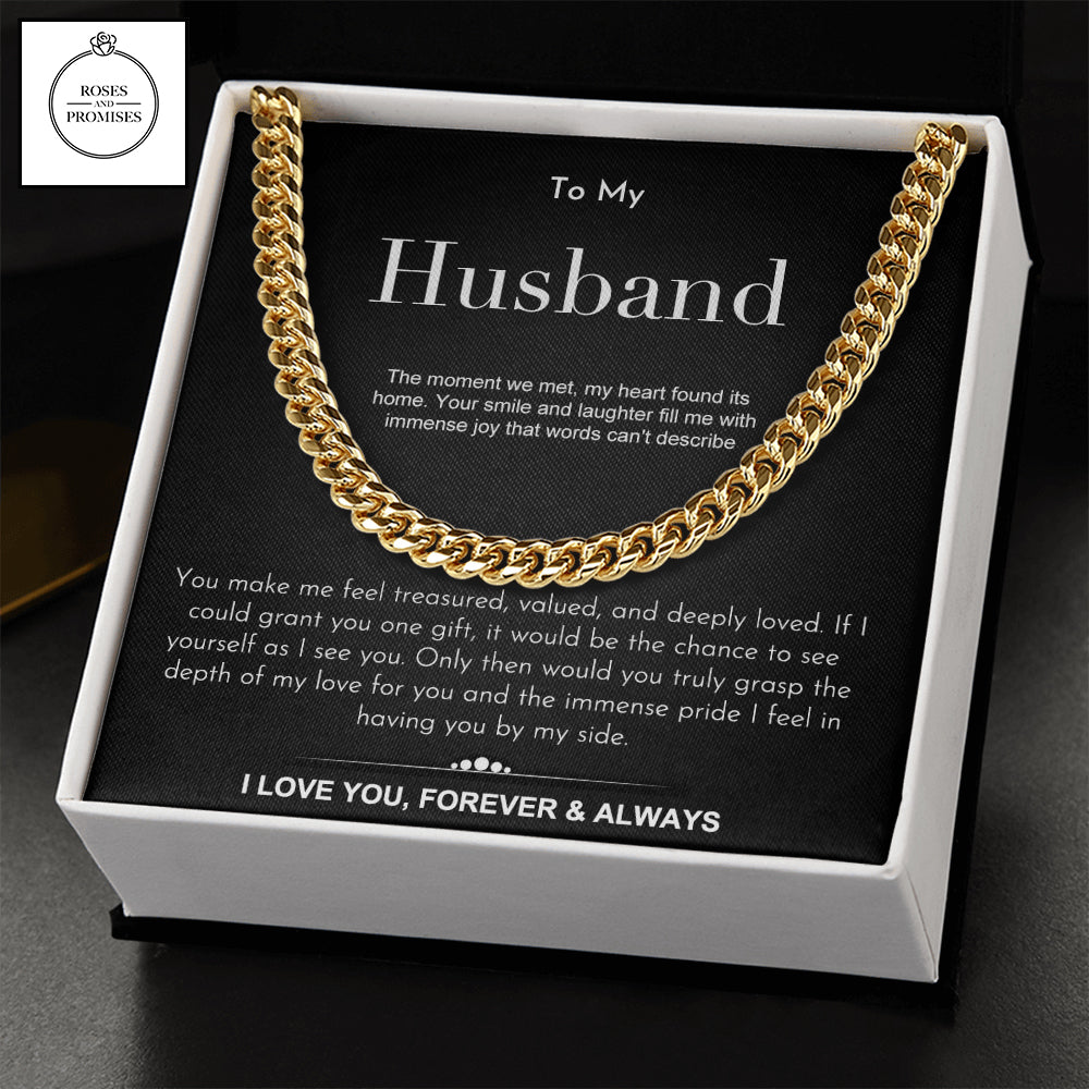 To My Husband Cuban Link Chain Necklace
